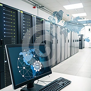 Blockchain and AI for digital data protection photo