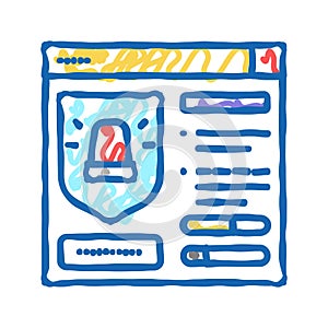 protection system icon doodle illustration