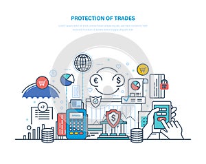Protection of trade, investment and auctions. Financial stock market, e-commerce.