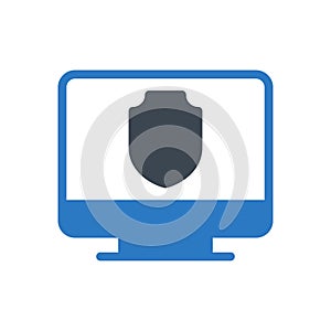 Protection vector glyph color  icon