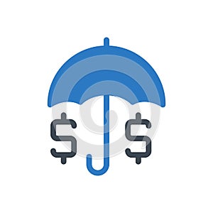 Protection vector glyph  colour icon