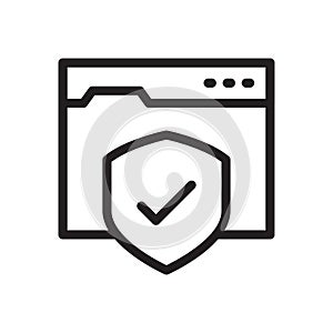 Protection vector thin line  icon
