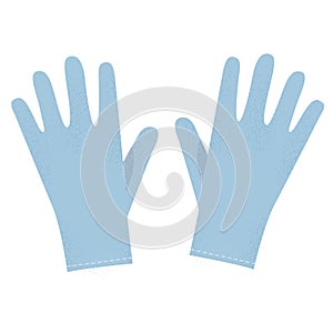 Protective Blue Gloves Illustration