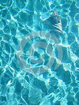 Protective coronavirus masks against covid-19 in a swimming pool