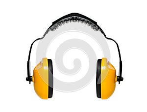 Protective ear muffs with white backgroun photo