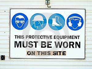 Protective Equipment Construction Site Sign