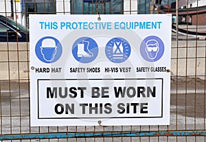 Protective equipment sign