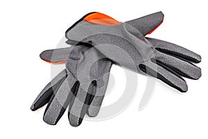 Protective garden gloves isolated on a white background