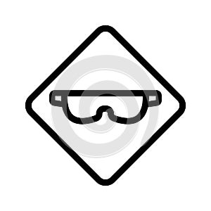 Protective glasses icon vector. Isolated contour symbol illustration