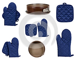 Protective gloves and mitt for backery, set and collection