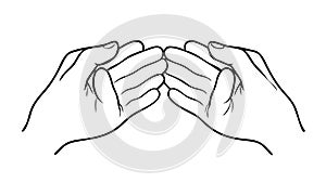 Protective Hands Safety Security Care Gesture, vector design Generative AI