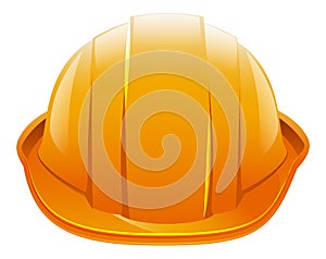 Protective helmet. Orange construction helmet