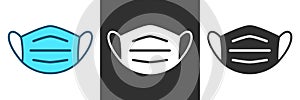 Protective individual face mask line icon sign - vector