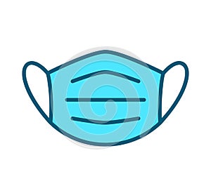 Protective individual face masks line icon - vector