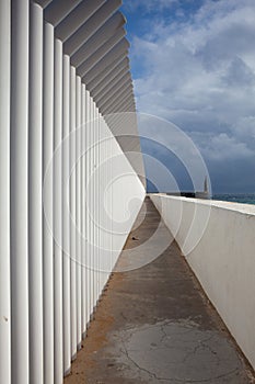 The protective iron fence around the port in Tarifa