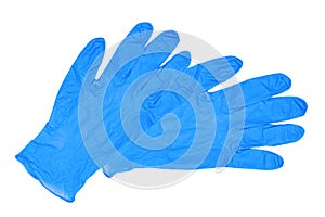 Protective measures against the coronavirus. Close-up of a pair of medical gloves for the doctor or clinic staff isolated on a