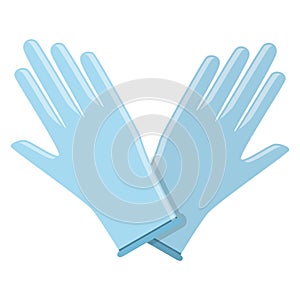 Protective rubber blue gloves