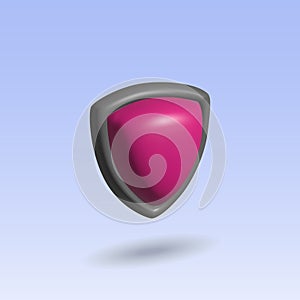 Protective shield vector 3d icon. red shield 3d illustration
