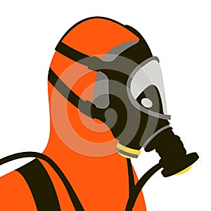 Protective suit and mask vector illustration flat style profile