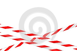 Protective tapes with red and white stripes. ban