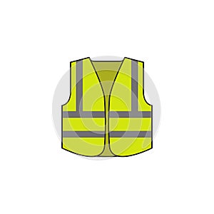 Protective vest icon. Vest with reflective stripes. Simple flat vector illustration