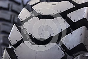 Protector of a new car tire close-up