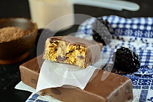 Protein Bars with Dried Fruit and Chocolate