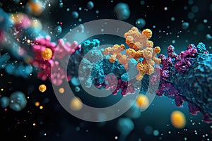 Protein concept: simple representation of protein molecules in abstract forms.