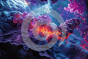 Protein concept: simple representation of protein molecules in abstract forms.