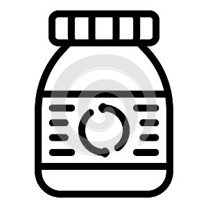 Protein jar icon outline vector. Body energy