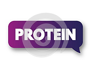 Protein - large biomolecules and macromolecules that comprise one or more long chains of amino acid residues, text concept message