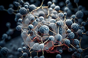 Protein molecule microscopic view. Generate ai