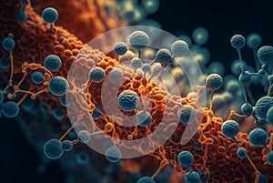 Protein molecule structure. Generate ai