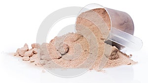 Protein powder and scoop photo