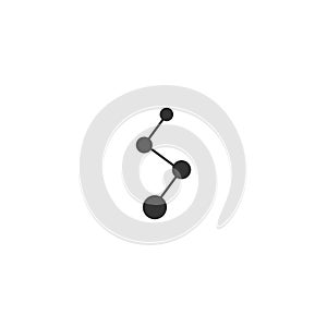 Protein simple icon. molecule sign. Skeletal chemical formula. Diet symbol