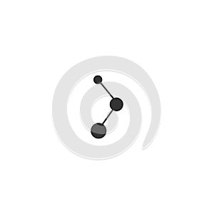 Protein simple icon. molecule sign. Skeletal chemical formula. Diet symbol