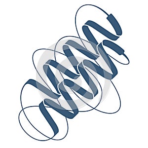 Protein structure - 2 spirals in 3flat style