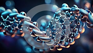 Protein structure or macromolecules consisting of a chain of amino acid residues photo