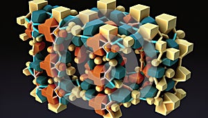 A Protein Structure Prediction Image Showing The Three. Generative AI photo