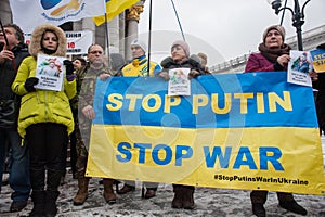 Protest Action `Stop Putin - Stop War` at the Independence Square in Kyiv