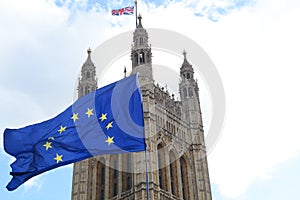 Protest Flags at Parliament Square, London, England