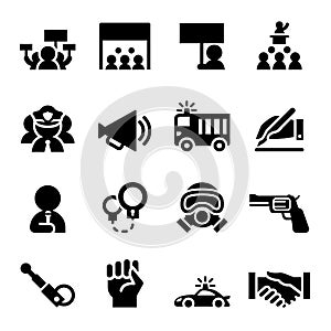 Protest icon set