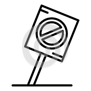 Protest placard icon, outline style