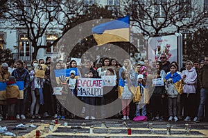 A protest rally against the Russian incursion on Ukraine