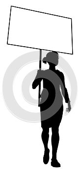 Protest Rally March Picket Sign Silhouette Person