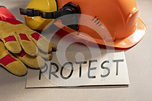 protest signs on work place.