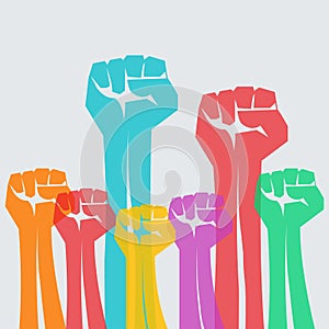 Protest , strength , freedom,  revolution,  rebel,  revolt concept design vector illustration