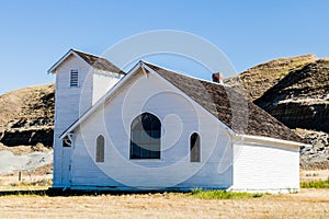 Protestant church in the badlands. Dorothy,Alberta,Canada