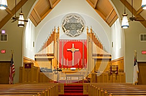 Protestant church chancel photo