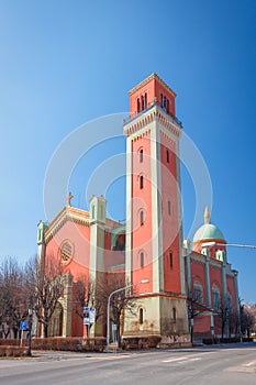 Protestantský kostel v historickém centru města Kežmarok, Slovensko